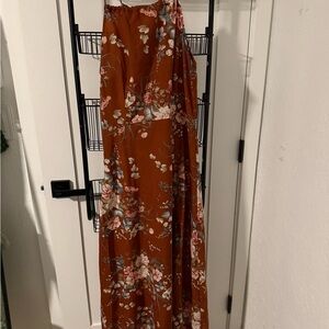 Floral Maxi Dress in Rust